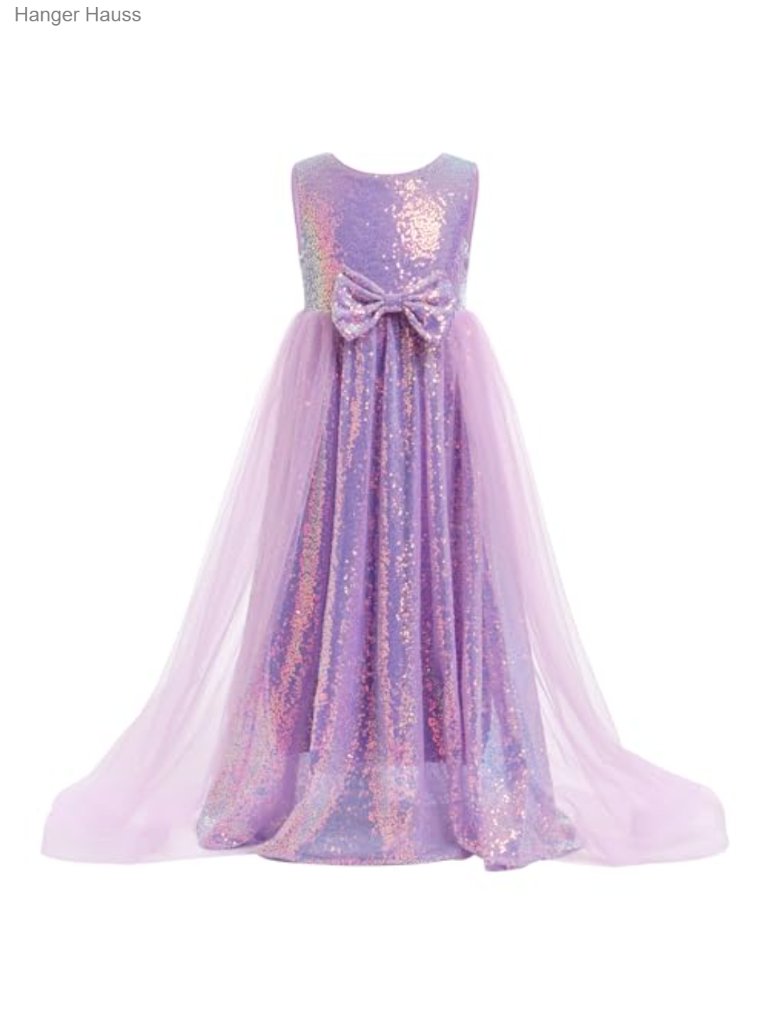 Girls Sequin Tulle Princess Birthday Pageant Dress